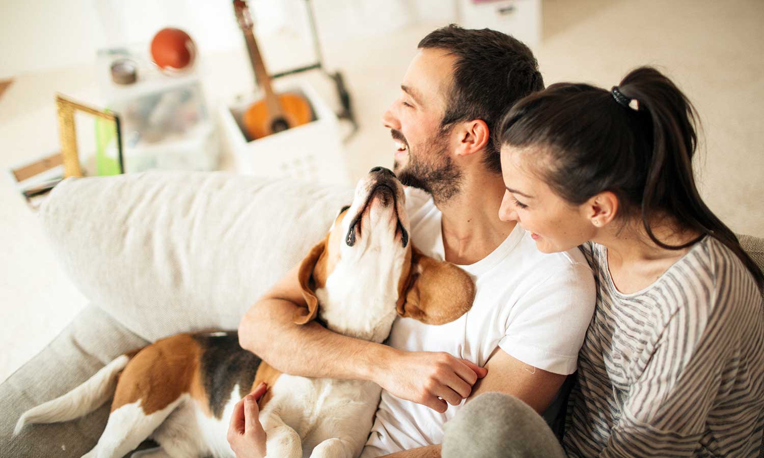 A family with their dog